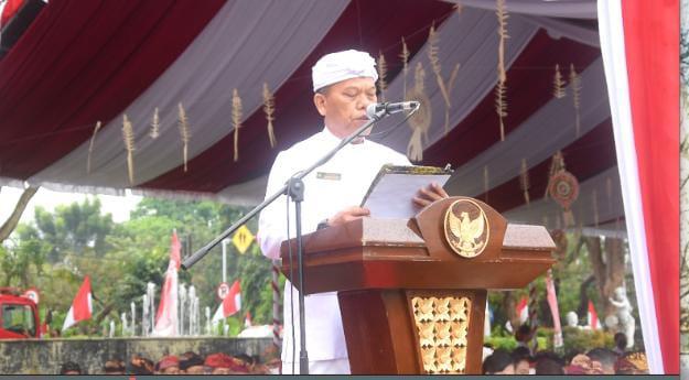 Apel Upacara Bendera Pemerintah Kota Denpasar Memperingati HUT ke 77 Republik Indonesia