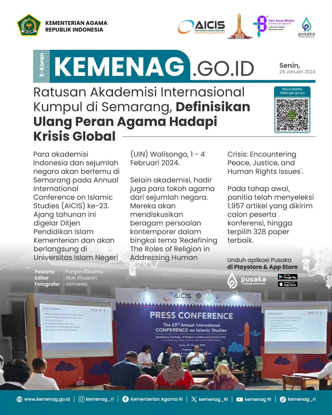 Ratusan Akademisi Berkumpul di Semarang, Definisikan Ulang Peran Agama Dalam Menghadapi Krisis Global 
