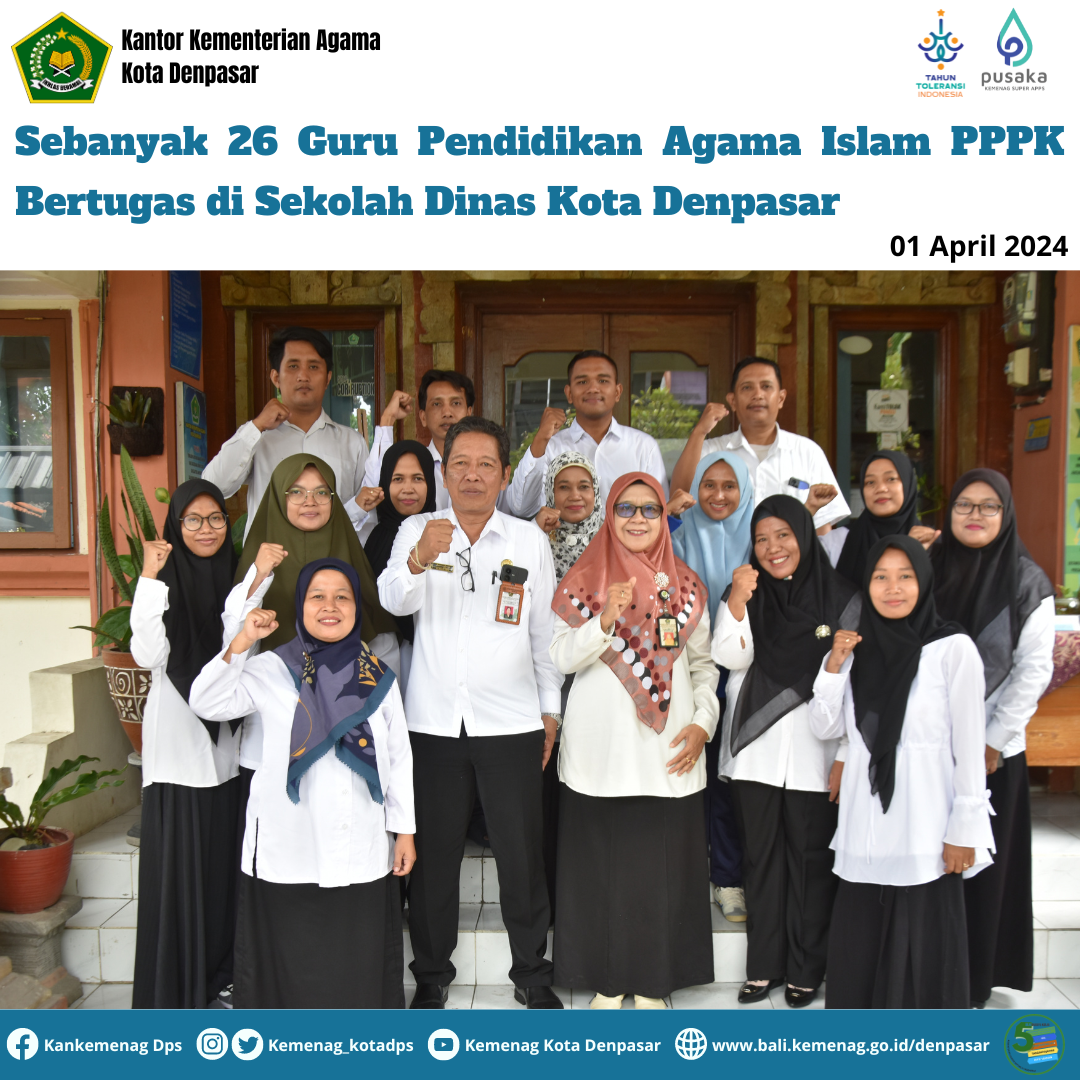 Sebanyak 26 Guru Pendidikan Agama Islam PPPK Bertugas di Sekolah Dinas Kota Denpasar
