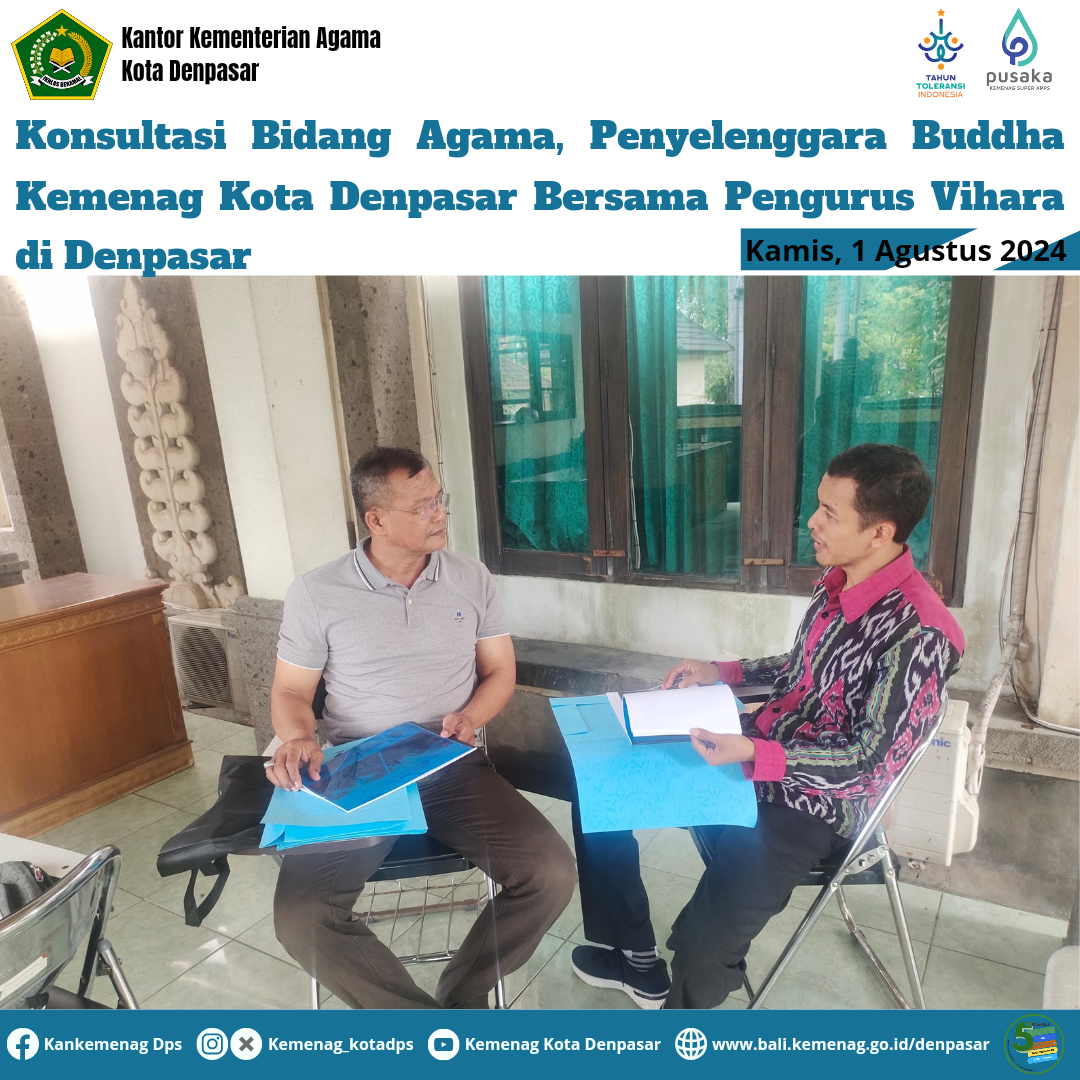 Konsultasi Bidang Agama, Penyelenggara Buddha Kemenag Kota Denpasar Bersama Pengurus Vihara di Denpasar