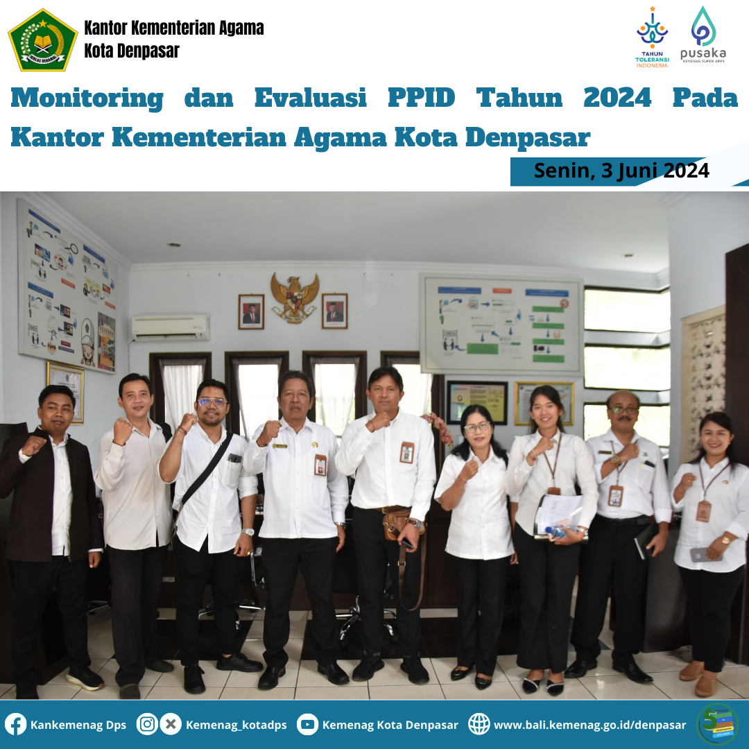 Monitoring dan Evaluasi PPID Tahun 2024 Pada Kantor Kementerian Agama Kota Denpasar