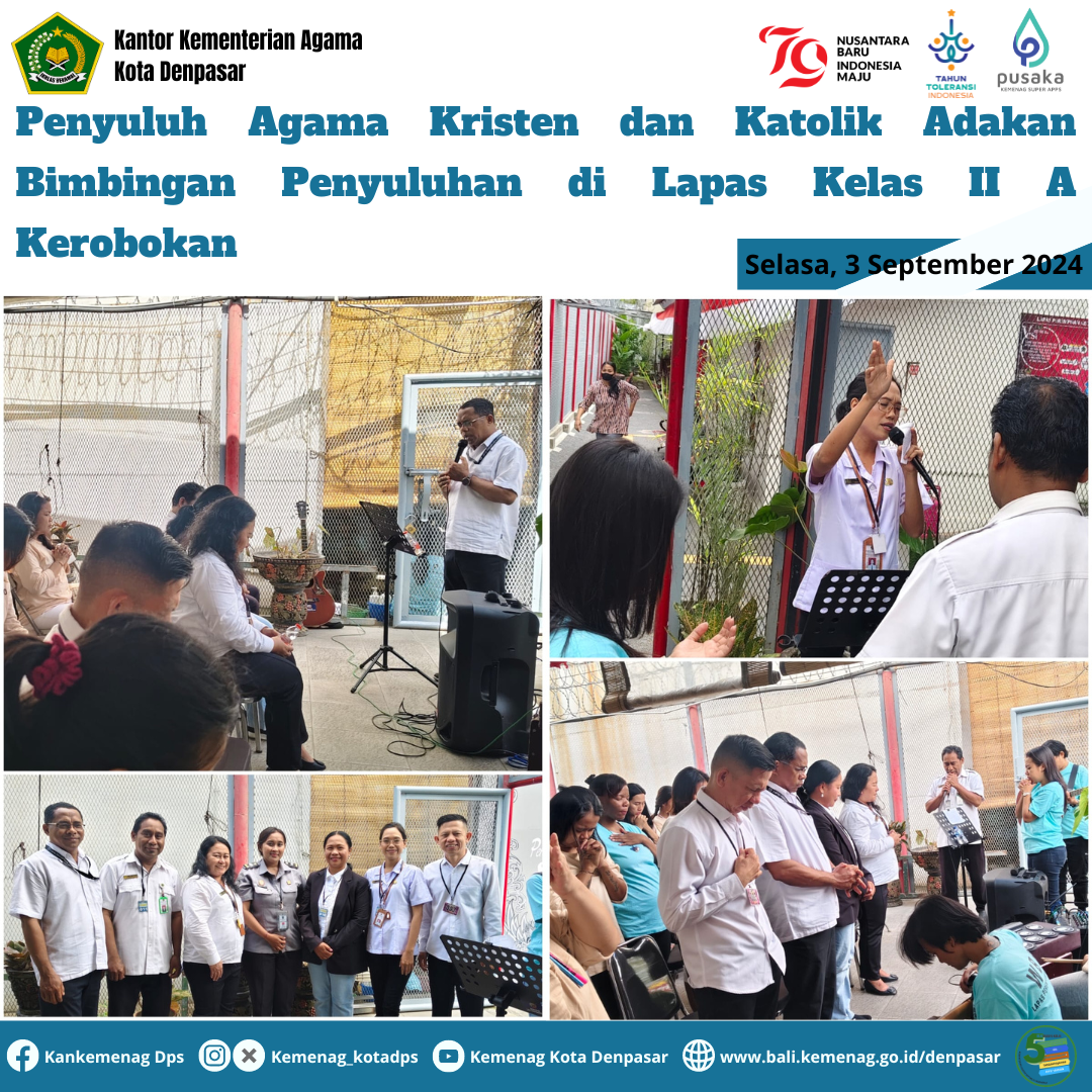Penyuluh Agama Kristen dan Katolik Adakan Bimbingan Penyuluhan di Lapas Kelas II A Kerobokan