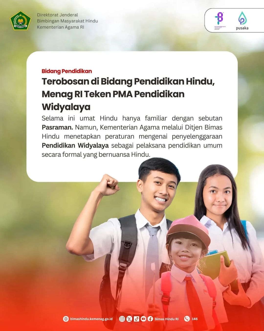 Terobosan di Bidang Pendidikan Hindu, Menag RI Tekenn PMA Pendidikan Widyalaya