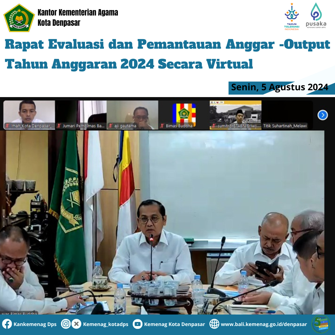 Rapat Evaluasi dan Pemantauan Anggar -Output Tahun Anggaran 2024 Secara Virtual