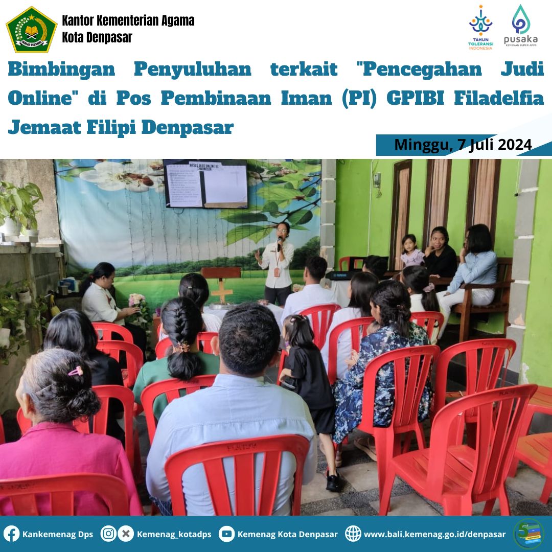 Bimbingan Penyuluhan terkait "Pencegahan Judi Online" di Pos Pembinaan Iman (PI) GPIBI Filadelfia Jemaat Filipi Denpasar