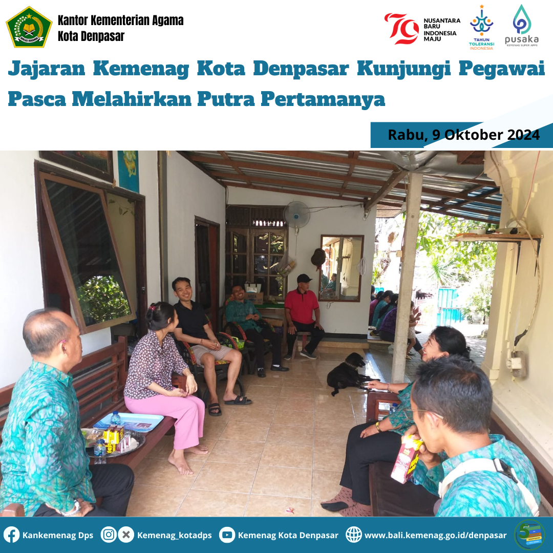 Jajaran Kemenag Kota Denpasar Kunjungi Pegawai Pasca Melahirkan Putra Pertamanya
