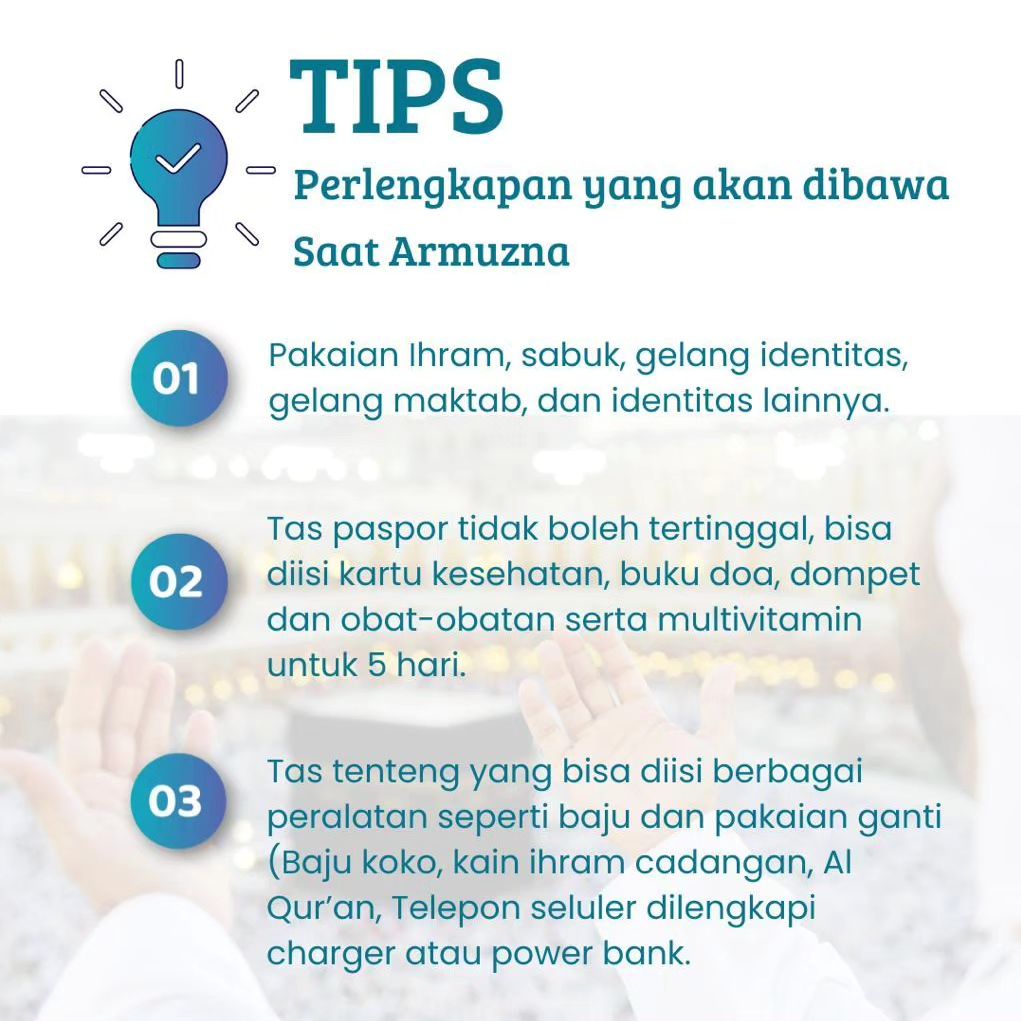 TIPS Perlengkapan Dibawa Saat Armuzna