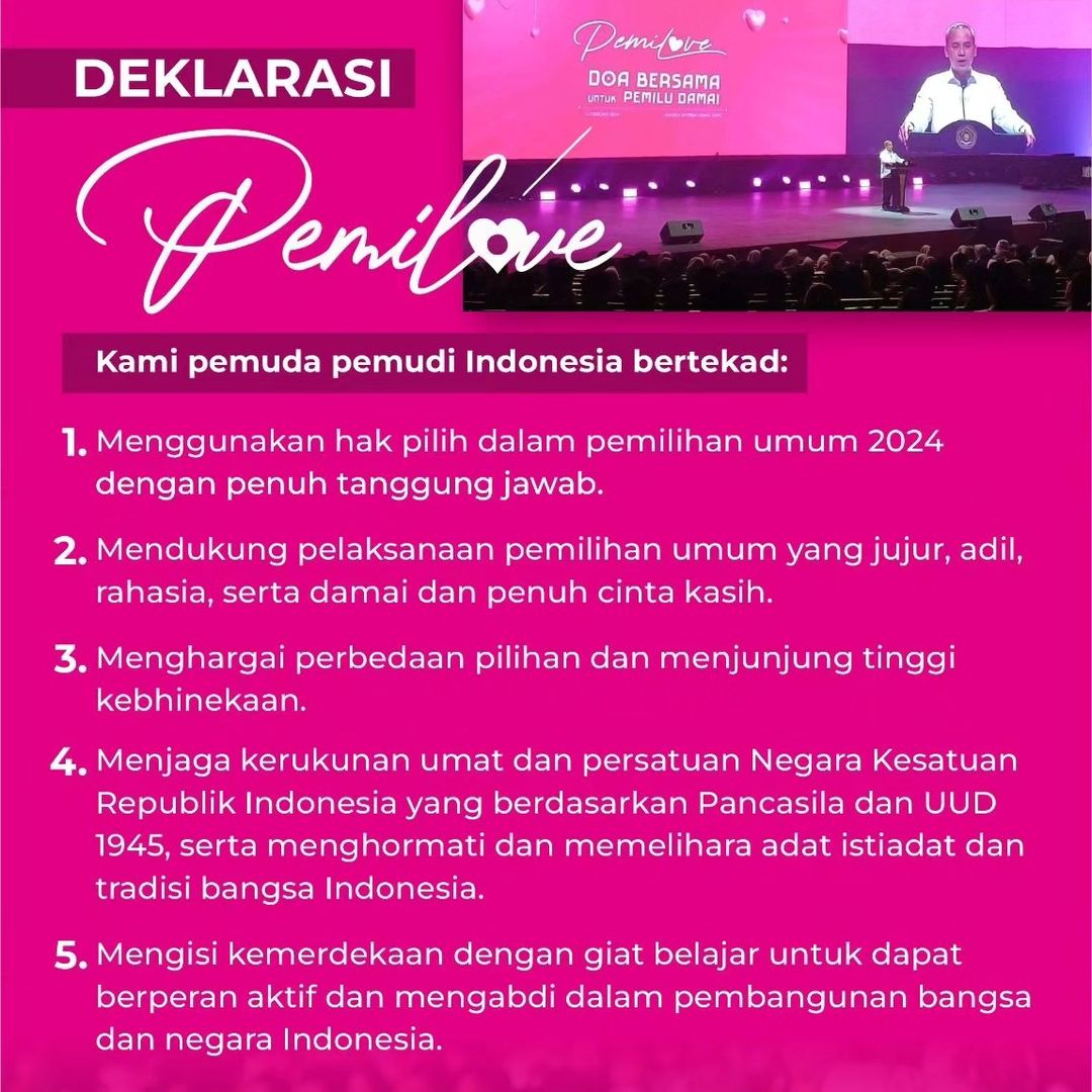 Pemuda dan Pemudi Indonesia Mendoakan dan Mendeklarasikan Pemilu Damai 