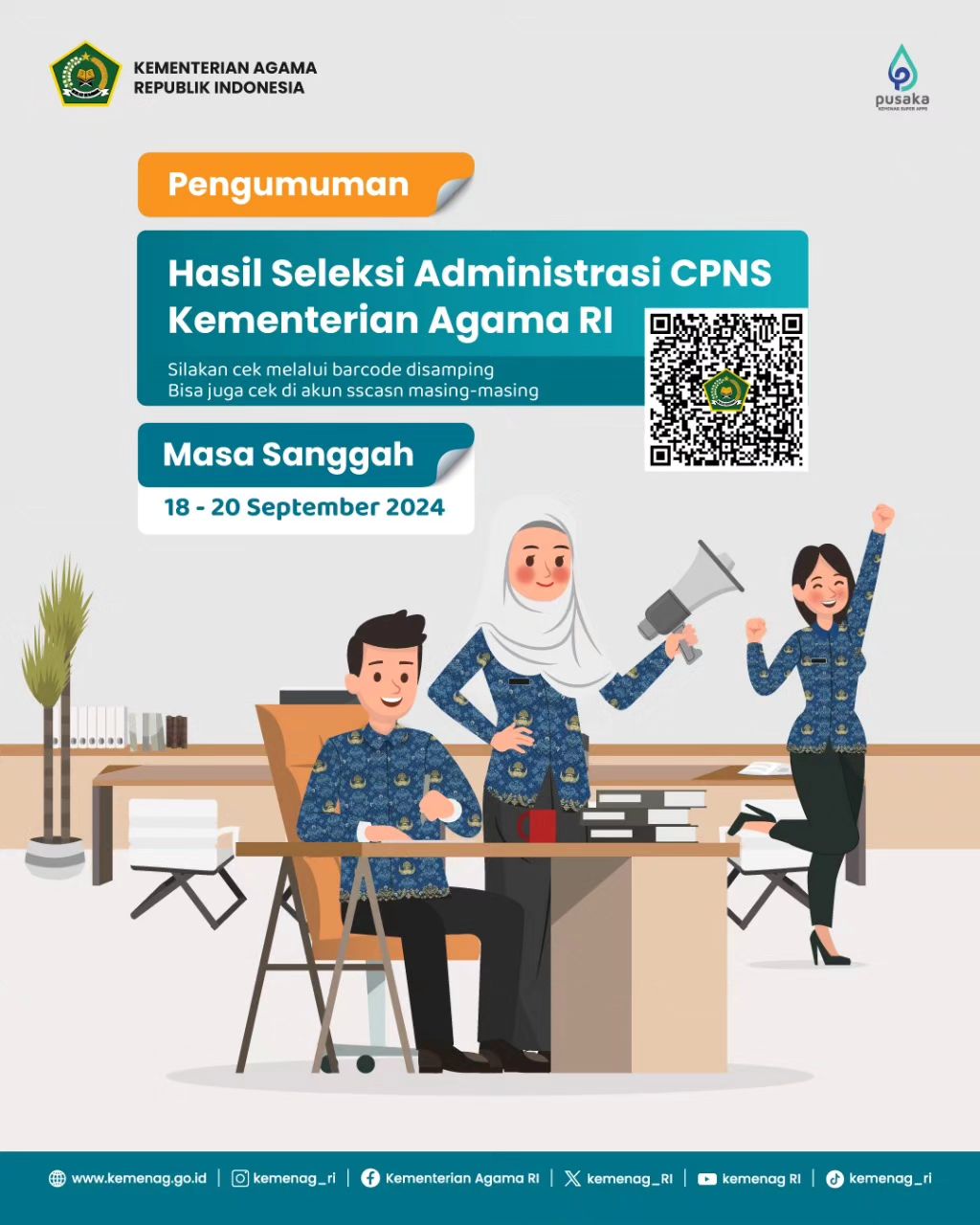 Hasil seleksi administrasi CPNS Kemenag 2024