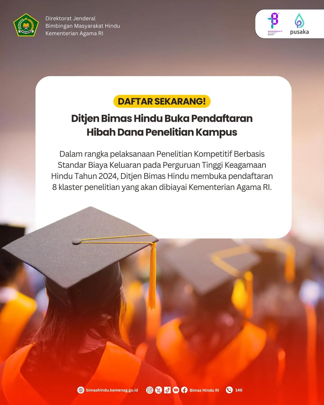 Ditjen Bimas Hindu Buka Pendaftaran Hibah Dana Penelitian Kampus