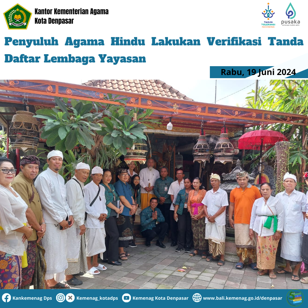 Penyuluh Agama Hindu Lakukan Verifikasi Tanda Daftar Lembaga Yayasan
