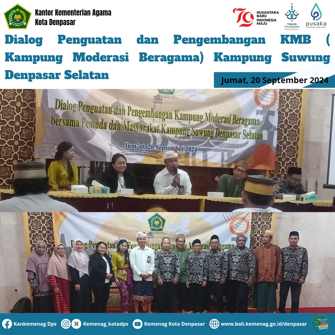 Dialog Penguatan dan Pengembangan KMB ( Kampung Moderasi Beragama) Kampung Suwung  Denpasar Selatan