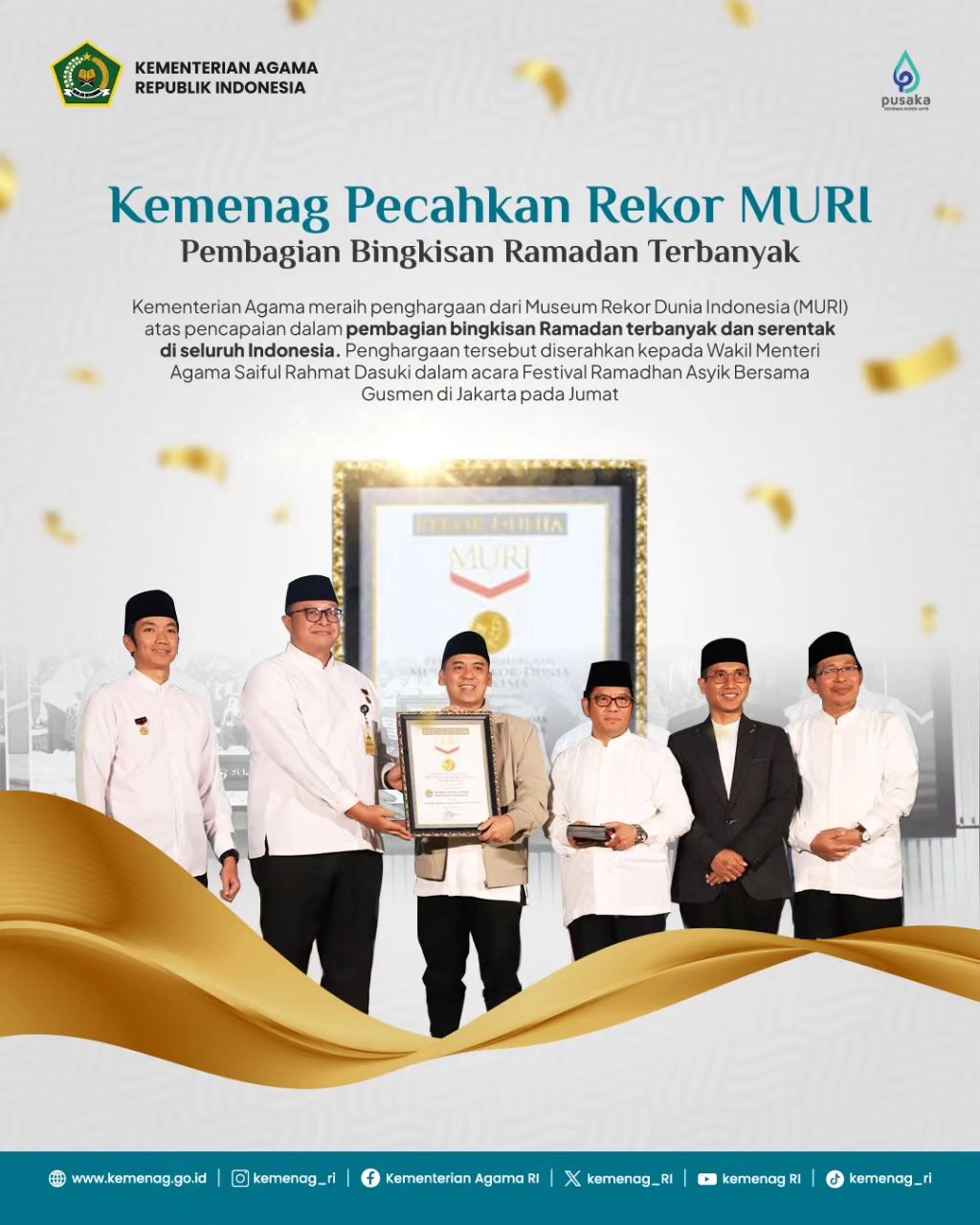 Kemenag Pecahkan Rekor Muri Pembagian Bingkisan Ramadan Terbanyak