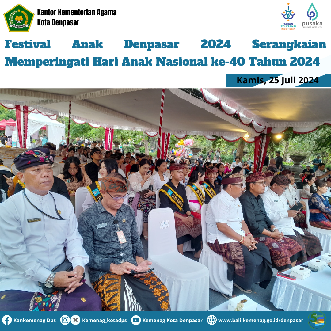 Festival Anak Denpasar 2024 Serangkaian Memperingati Hari Anak Nasional ke-40 Tahun 2024