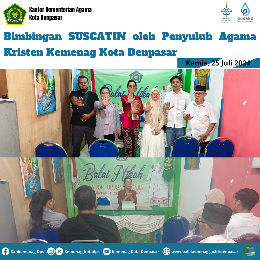 Bimbingan SUSCATIN oleh Penyuluh Agama Kristen Kemenag Kota Denpasar