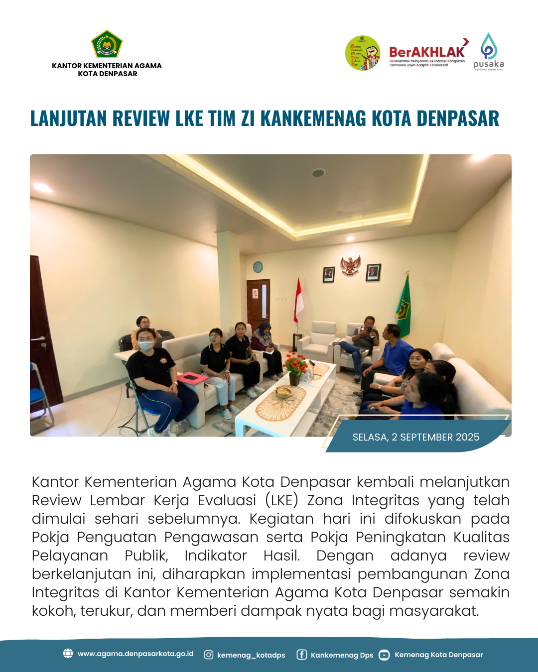 LANJUTAN REVIEW LKE TIM ZI KANKEMENAG KOTA DENPASAR