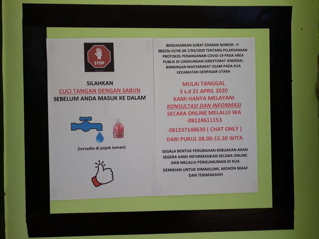 Kebijakan Pelayanan Online KUA Kecamatan Denpasar Utara