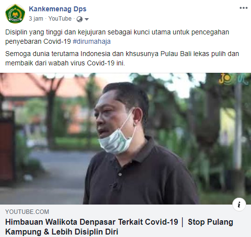 Walikota Denpasar Himbau Warga untuk Tidak Pulang ke Kampung Halaman