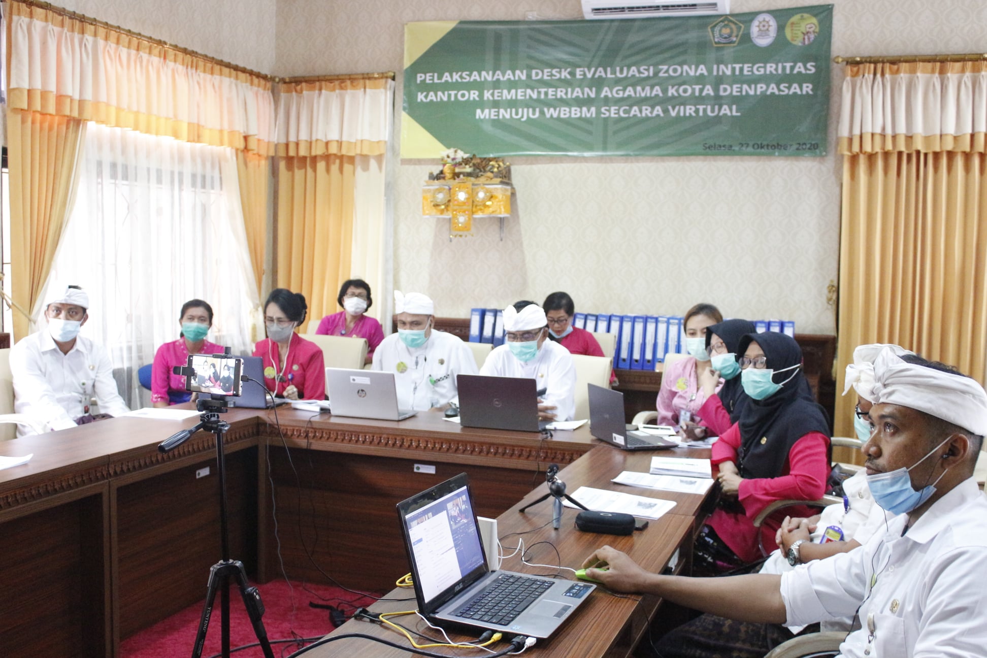 Pelaksanaan Desk Evaluasi Zona Integritas Kantor Kementerian Agama Kota Denpasar Menuju WBBM Secara Virtual