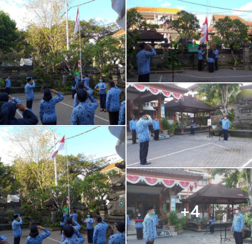 Penurunan Bendera Sang Merah Putih HUT Kemerdekaan RI ke-75 Tahun