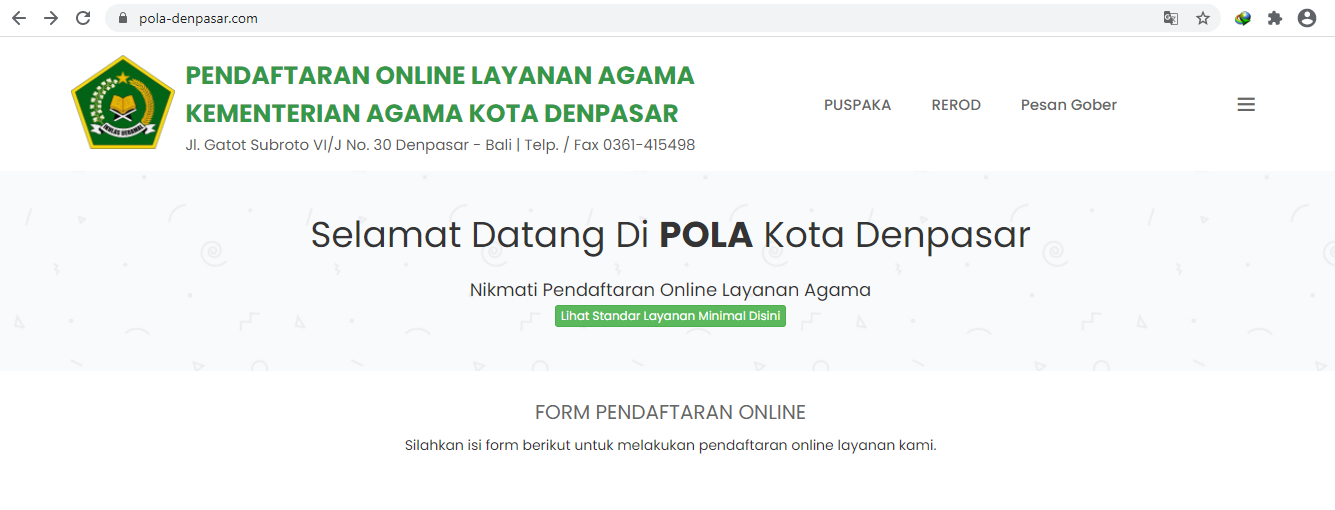 Yuk Kunjungi POLA Denpasar, Permudah Masyarakat Memperoleh Layanan Pada Kantor Kemenag Kota Denpasar