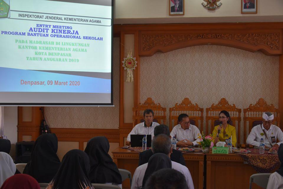 Kunjungan Tim Audit Kinerja Program BOS Tahun Anggaran 2019 Pada Madrasah di Lingkungan Kemenag Kota Denpasar