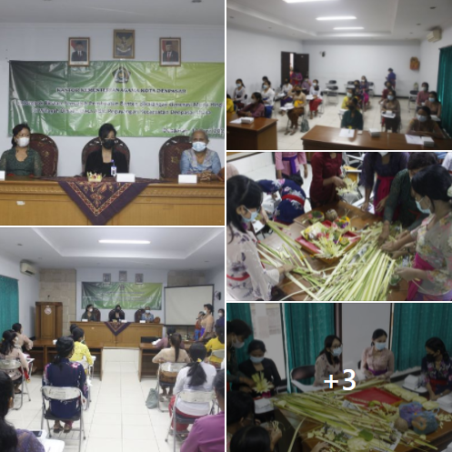 Pembinaan Pembuatan Banten Dikalangan Generasi Muda Hindu Wilayah Binaan Desa Adat Peguyangan Kecamatan Denut Tahun 2021