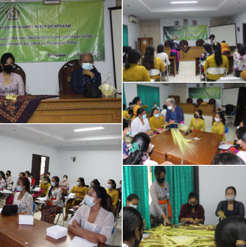 Pembinaan Pembuatan Banten Dikalangan Generasi Muda Hindu Wilayah Binaan Desa Adat Penatih Kecamatan Denpasar Timur Tahun 2021