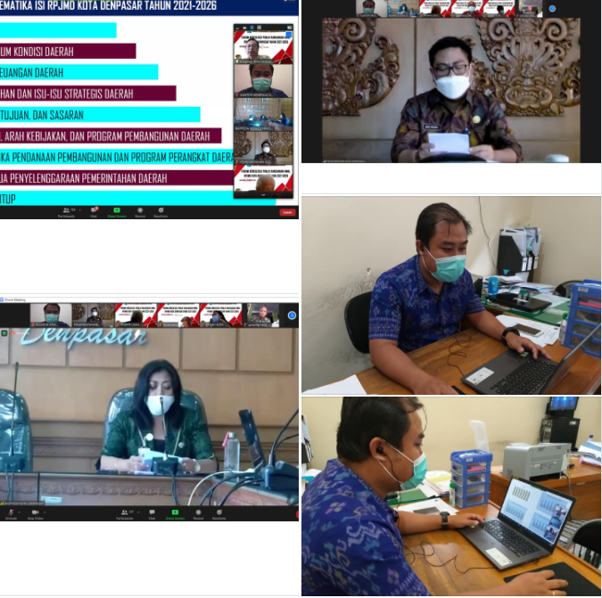Pelaksanaan Forum Konsultasi Publik Rancangan Awal RPJMD Kota Denpasar Tahun 2021-2026 Melalui Zoom Meeting