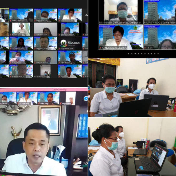 Penyuluh Agama Hindu PNS Ikuti Zoom Meeting Peningkatan Kompetensi Penyuluh PNS Agama Hindu