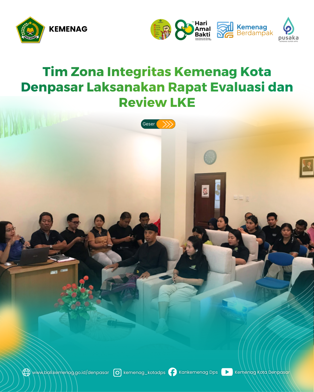 Tim Zona Integritas Kemenag Kota Denpasar Laksanakan Rapat Evaluasi dan Review LKE