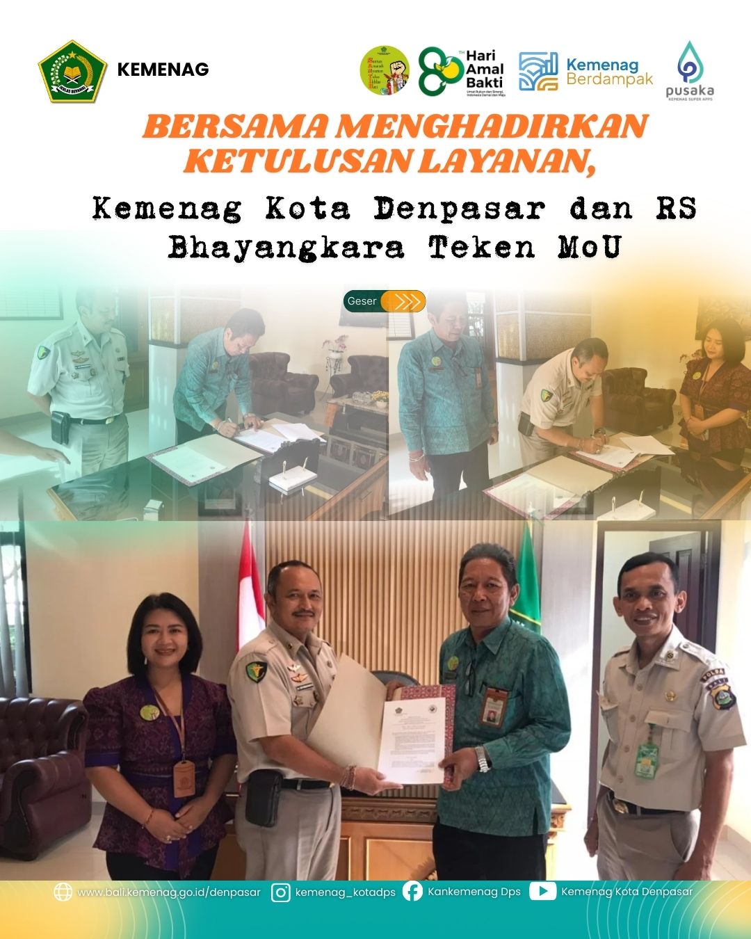 Kemenag Kota Denpasar dan RS Bhayangkara Jalin Kerja Sama Pelayanan Bimbingan Rohani