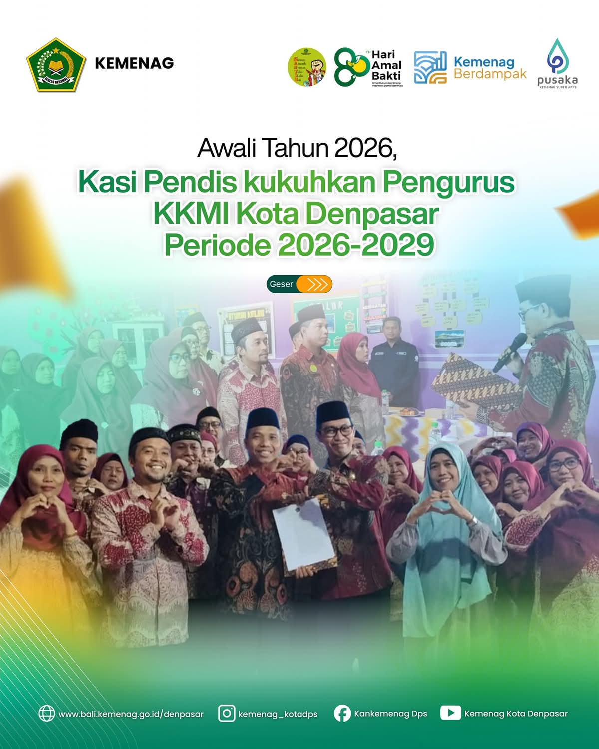 Awali Tahun 2026, Kasi Pendis kukuhkan Pengurus KKMI Kota Denpasar Periode 2026-2029