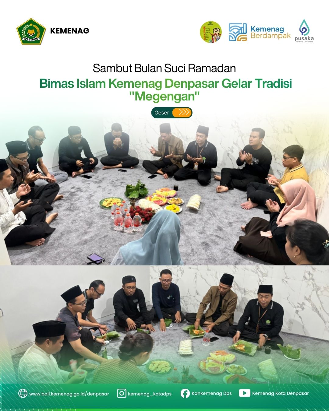 Sambut Bulan Suci Ramadan, Bimas Islam Kemenag Denpasar Gelar Tradisi "Megengan"