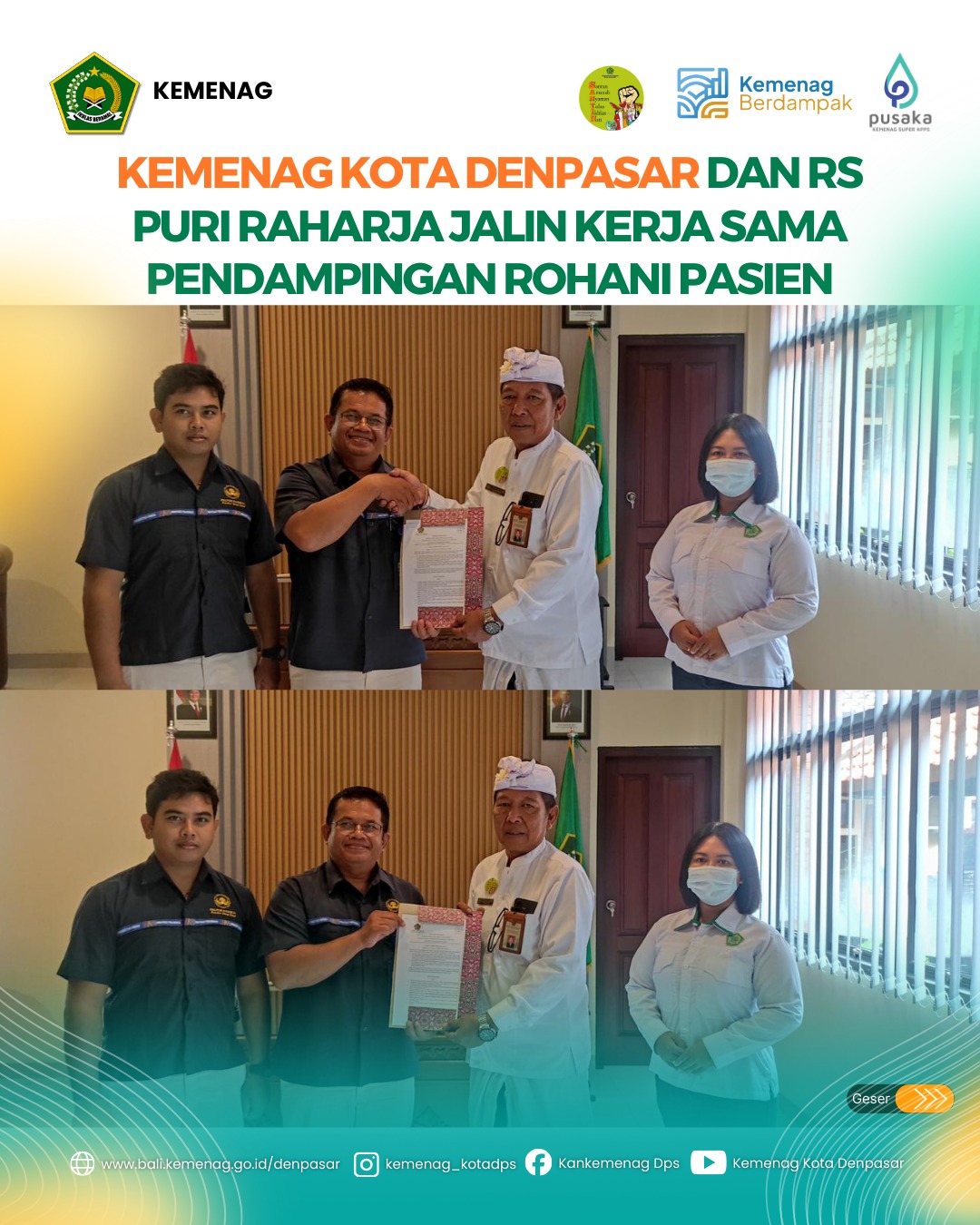 Kemenag Kota Denpasar dan RS Puri Raharja Jalin Kerja Sama Pendampingan Rohani Pasien
