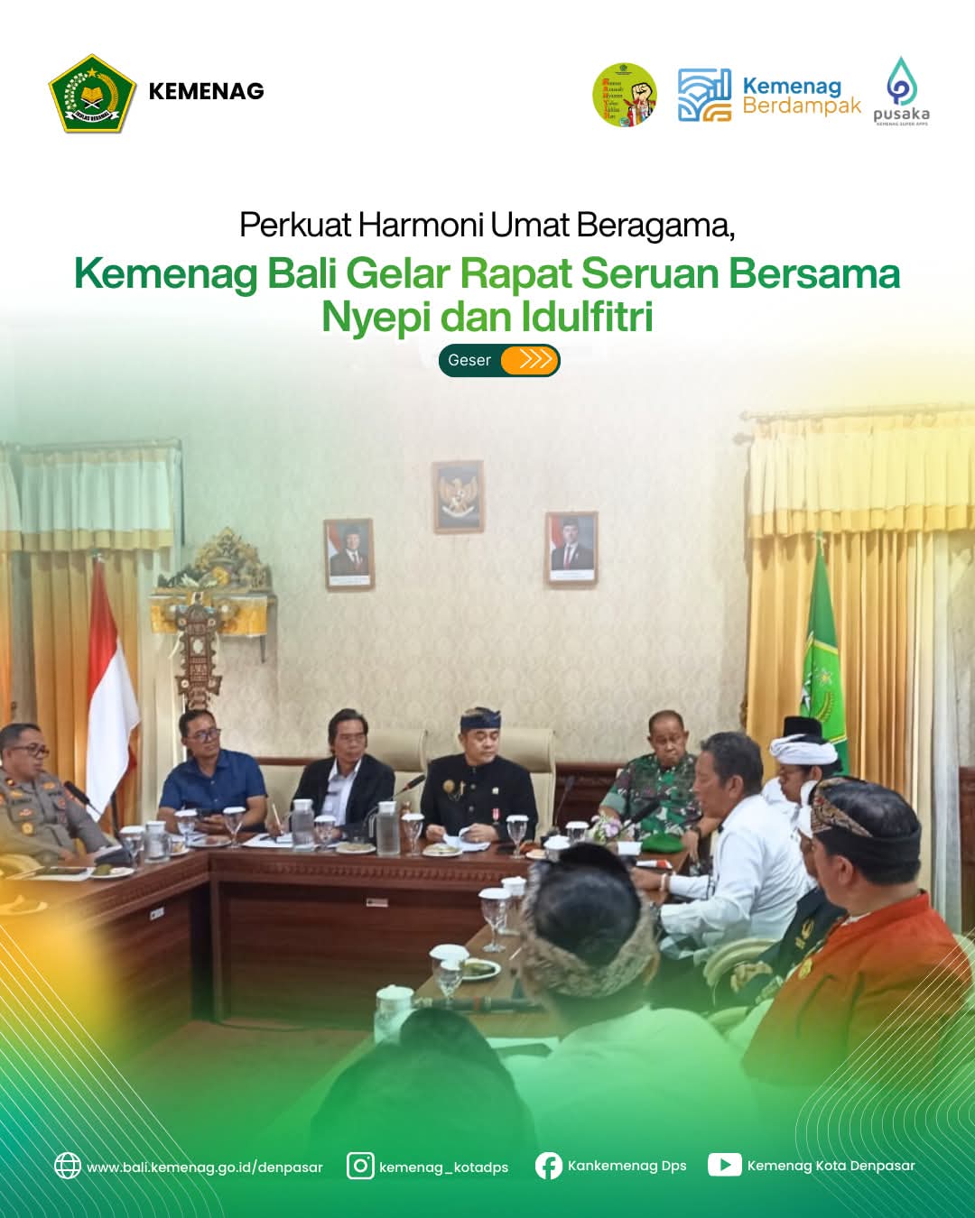 Perkuat Harmoni Umat Beragama, Kemenag Bali Gelar Rapat Seruan Bersama Nyepi dan Idulfitri