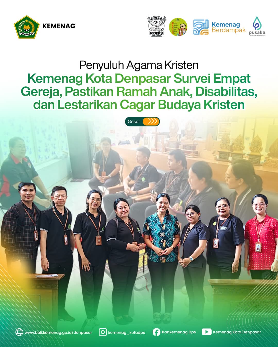 Penyuluh Agama Kristen Kemenag Kota Denpasar Survei Empat Gereja, Pastikan Ramah Anak, Disabilitas, dan Lestarikan Cagar Budaya Kristen