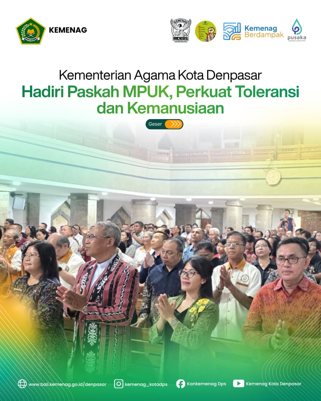 Kementerian Agama Kota Denpasar Hadiri Paskah MPUK, Perkuat Toleransi dan Kemanusiaan