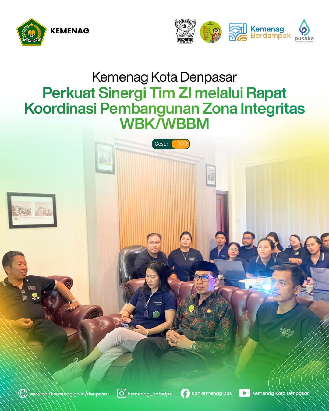 Kemenag Kota Denpasar Perkuat Sinergi Tim ZI melalui Rapat Koordinasi Pembangunan Zona Integritas WBK/WBBM