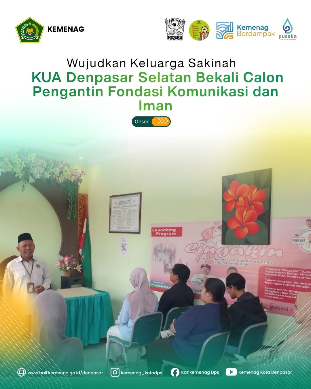 Wujudkan Keluarga Sakinah, KUA Denpasar Selatan Bekali Calon Pengantin Fondasi Komunikasi dan Iman