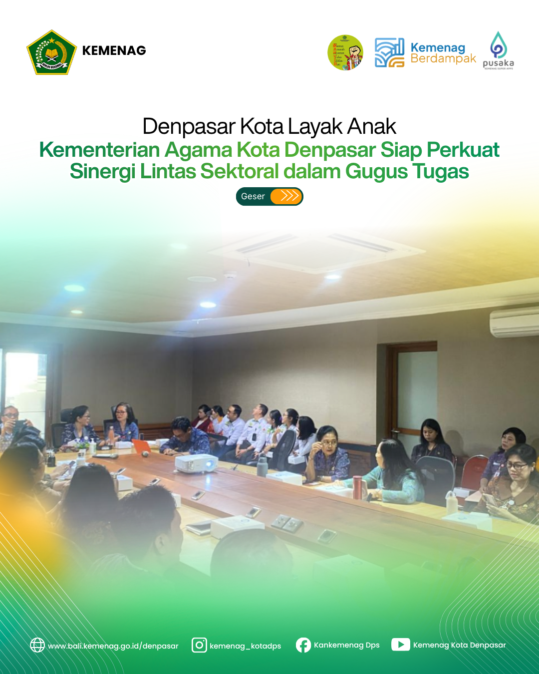 Denpasar Kota Layak Anak, Kementerian Agama Kota Denpasar Siap Perkuat Sinergi Lintas Sektoral dalam Gugus Tugas