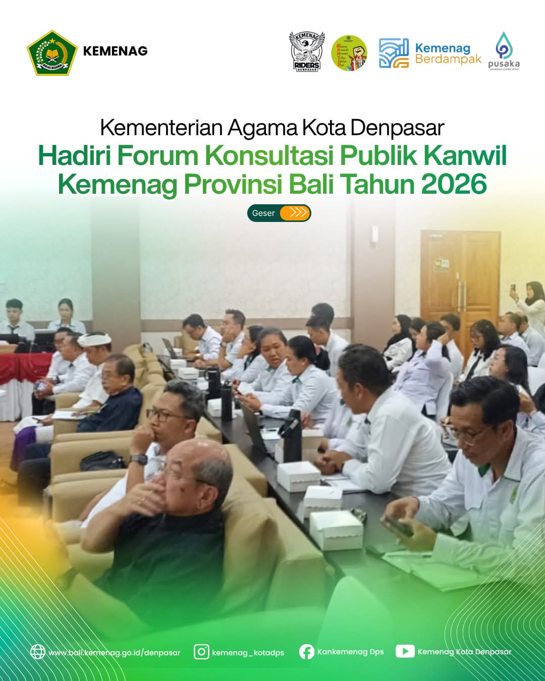 Kementerian Agama Kota Denpasar Hadiri Forum Konsultasi Publik Kanwil Kemenag Provinsi Bali Tahun 2026