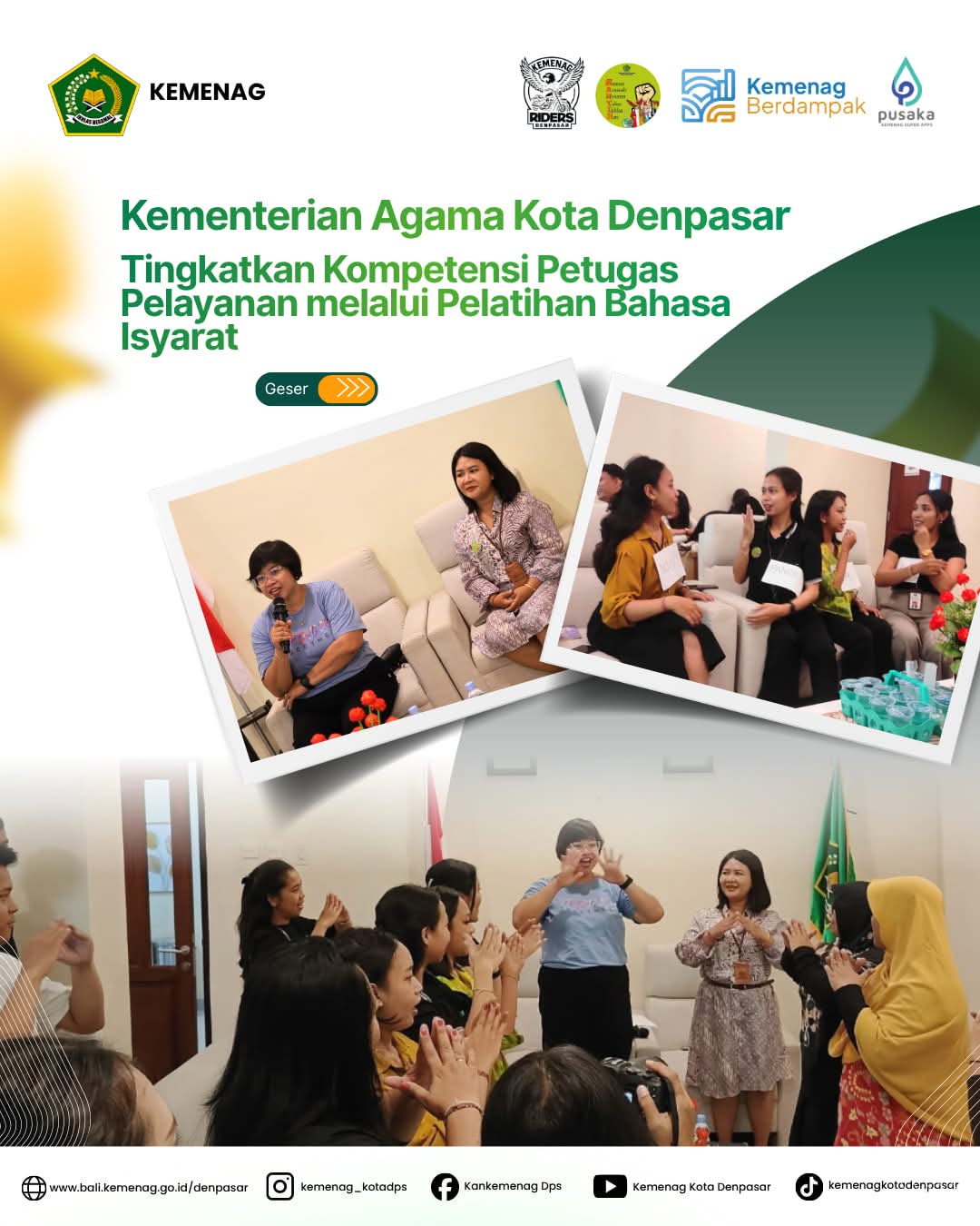 Kementerian Agama Kota Denpasar Tingkatkan Kompetensi Petugas Pelayanan melalui Pelatihan Bahasa Isyarat