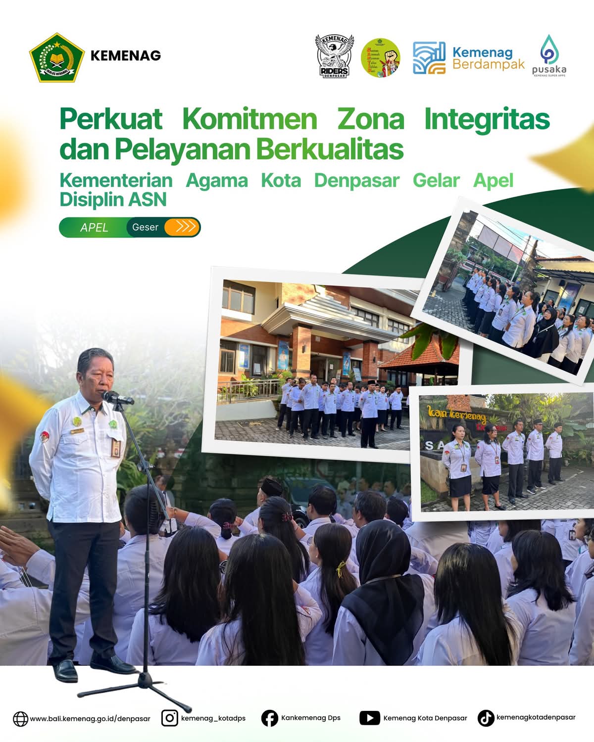 Kementerian Agama Kota Denpasar Gelar Apel Disiplin ASN, Perkuat Komitmen Zona Integritas dan Pelayanan Berkualitas