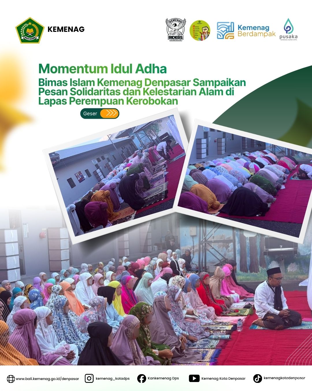 Momentum Idul Adha, Bimas Islam Kemenag Denpasar Sampaikan Pesan Solidaritas dan Kelestarian Alam di Lapas Perempuan Kerobokan