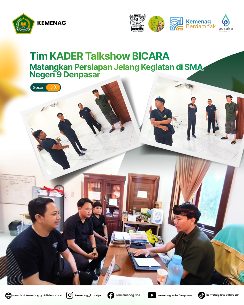 Tim KADER Talkshow BICARA Matangkan Persiapan Jelang Kegiatan di SMA Negeri 9 Denpasar