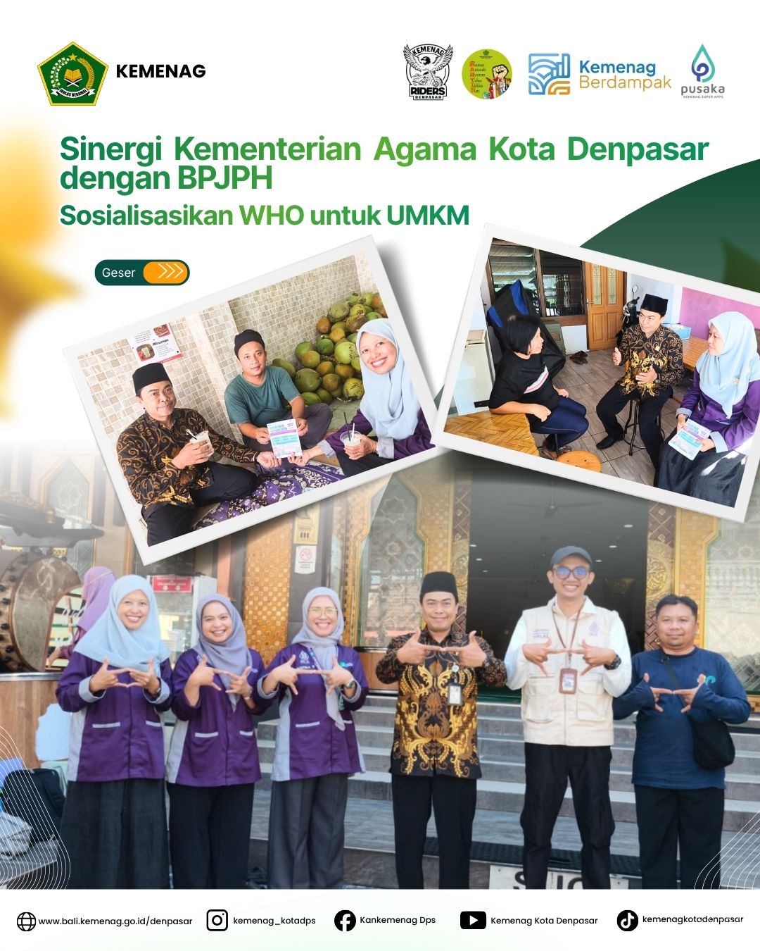 Sinergi Kementerian Agama Kota Denpasar dengan BPJPH; Sosialisasikan WHO untuk UMKM