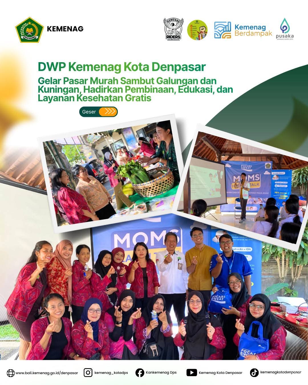 DWP Kemenag Kota Denpasar Gelar Pasar Murah Sambut Galungan dan Kuningan, Hadirkan Pembinaan, Edukasi, dan Layanan Kesehatan Gratis
