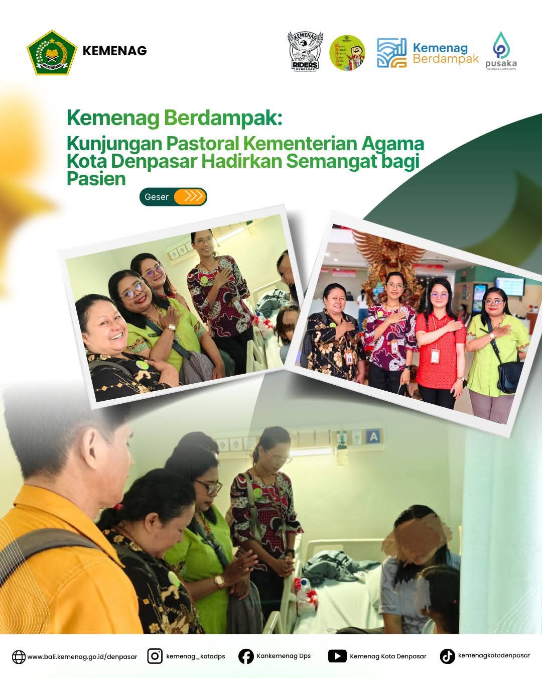 Kemenag Berdampak: Kunjungan Pastoral Kementerian Agama Kota Denpasar Hadirkan Semangat bagi Pasien