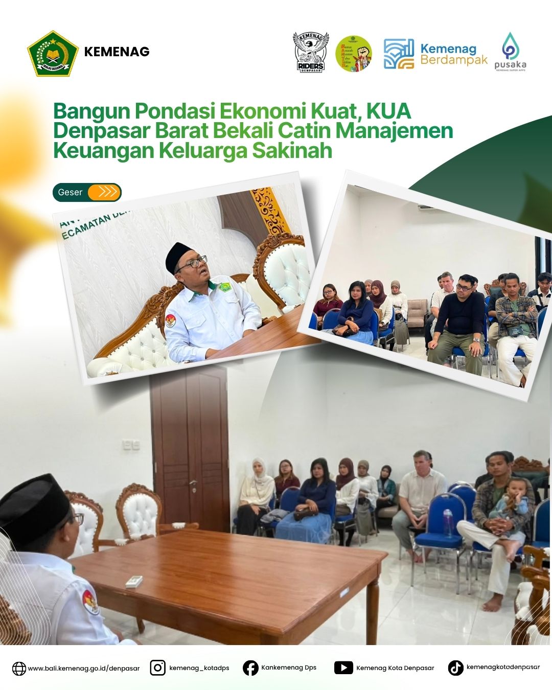 Bangun Pondasi Ekonomi Kuat, KUA Denpasar Barat Bekali Catin Manajemen Keuangan Keluarga Sakinah